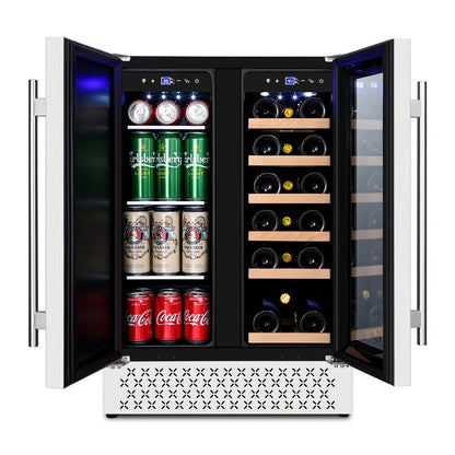 Tylza 18 Bottle and 57 Can Wine and Beverage Lovers Collection Dual Zone Built-In Wine & Beverage Refrigerator in Stainless Steel