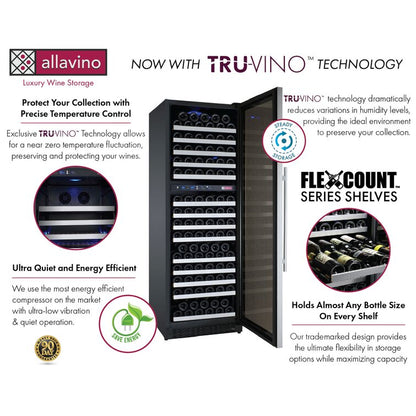 Allavino 172 Bottle Dual Zone Freestanding/Built-In Wine Refrigerator