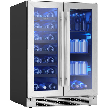 Brisas 21 Bottle and 64 Can Dual Zone Freestanding/Built-In Wine & Beverage Refrigerator