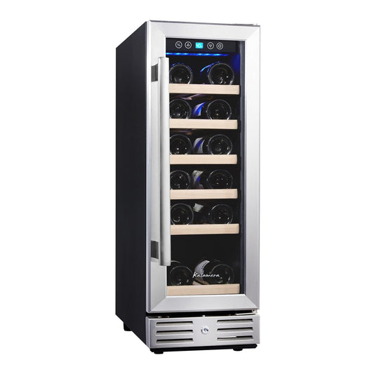 Kalamera Built-In Refrigeration 18 Bottle Single Zone Freestanding/Built-In Wine Refrigerator