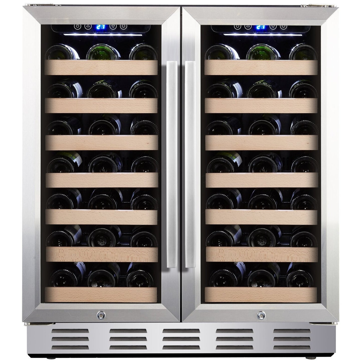 Kalamera Built-In Refrigeration 66 Bottle Dual Zone Built-In Wine Refrigerator