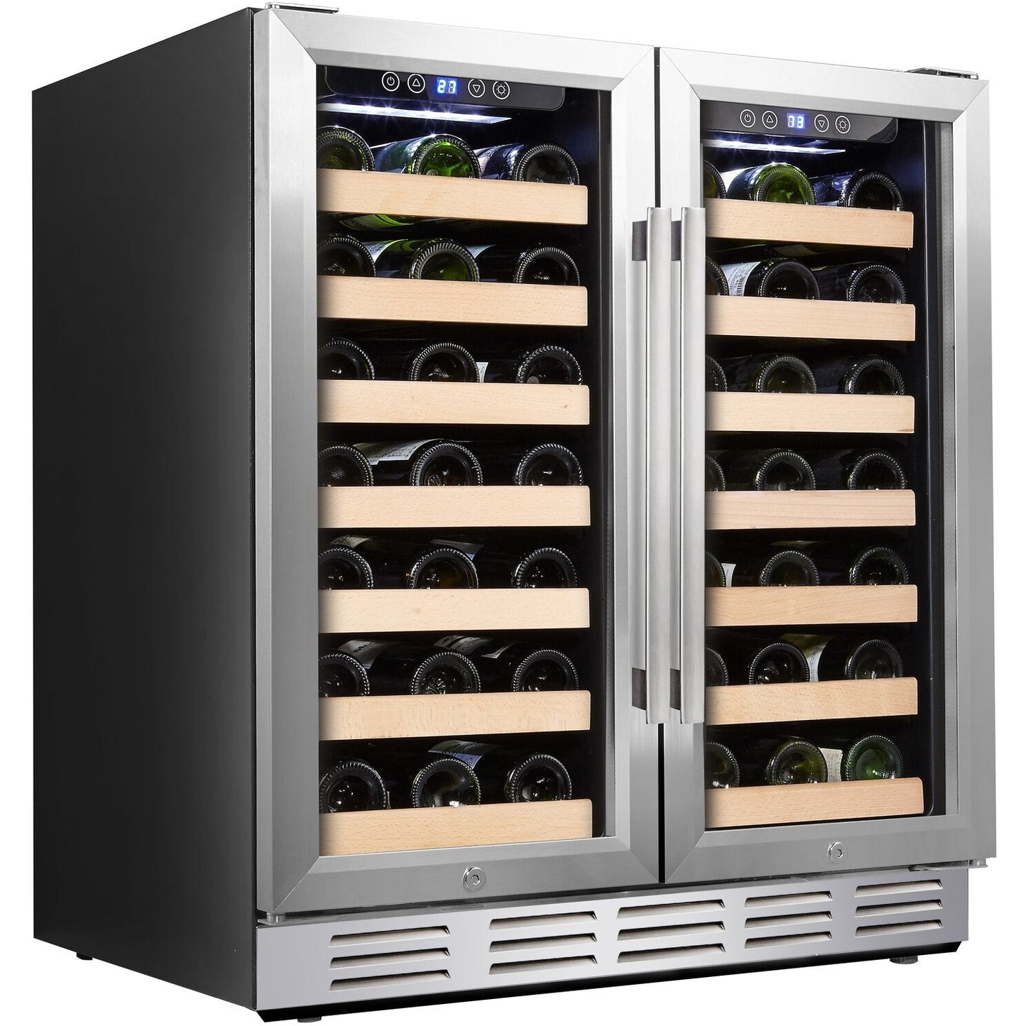 Kalamera Built-In Refrigeration 66 Bottle Dual Zone Built-In Wine Refrigerator