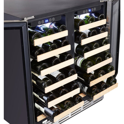 Kalamera Built-In Refrigeration 66 Bottle Dual Zone Built-In Wine Refrigerator