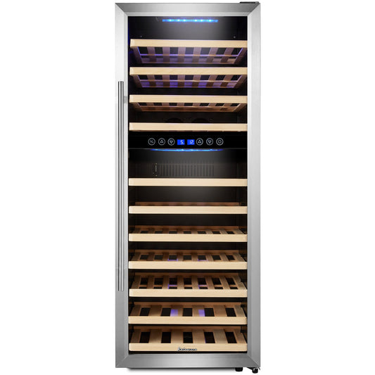 Kalamera Freestanding Refrigeration 73 Bottle Dual Zone Freestanding Wine Refrigerator