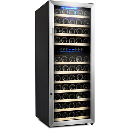 Kalamera Freestanding Refrigeration 73 Bottle Dual Zone Freestanding Wine Refrigerator