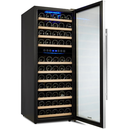 Kalamera Freestanding Refrigeration 73 Bottle Dual Zone Freestanding Wine Refrigerator