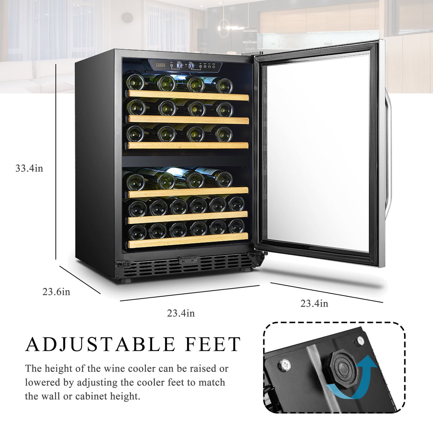 Lanbo Built-In Refrigeration 44 Bottle Dual Zone Freestanding/Built-In Wine Refrigerator