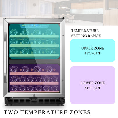 Lanbo Built-In Refrigeration 44 Bottle Dual Zone Freestanding/Built-In Wine Refrigerator