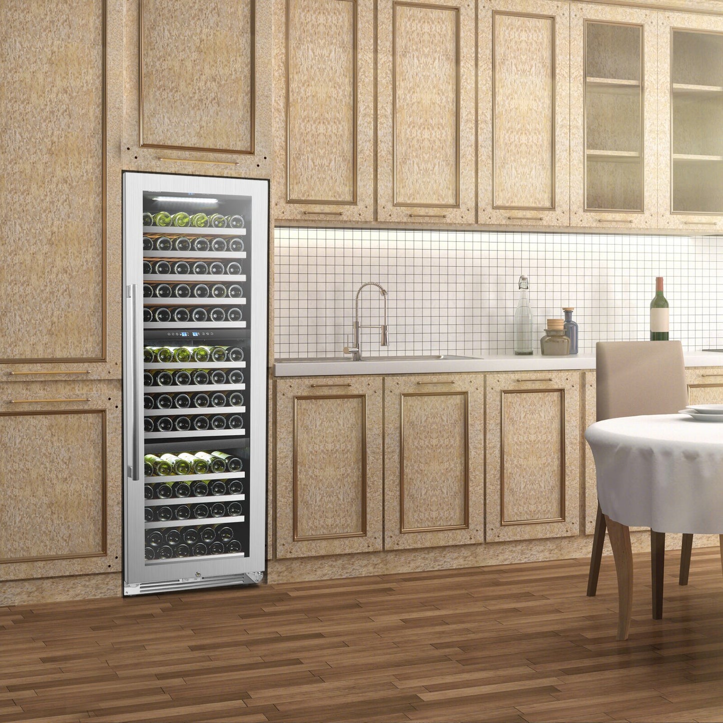 Lanbopro 143 Bottle Triple Zone Freestanding/Built-In Wine Refrigerator