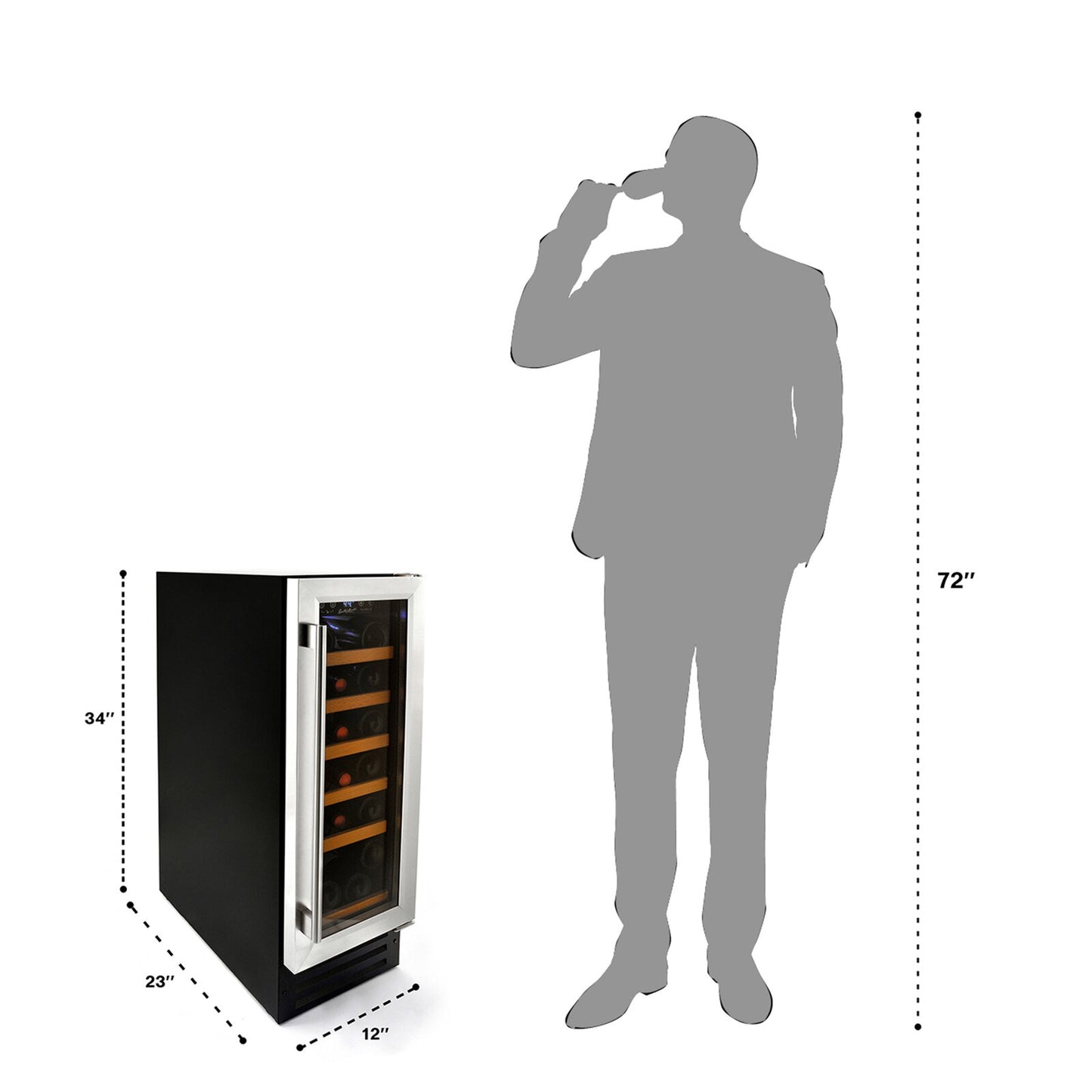 Smith & Hanks 19 Bottle Single Zone Freestanding/Built-In Wine Refrigerator