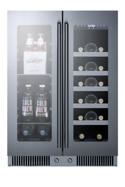 Summit Appliance 17 Bottle and Can Dual Zone Freestanding/Built-In Wine & Beverage Refrigerator