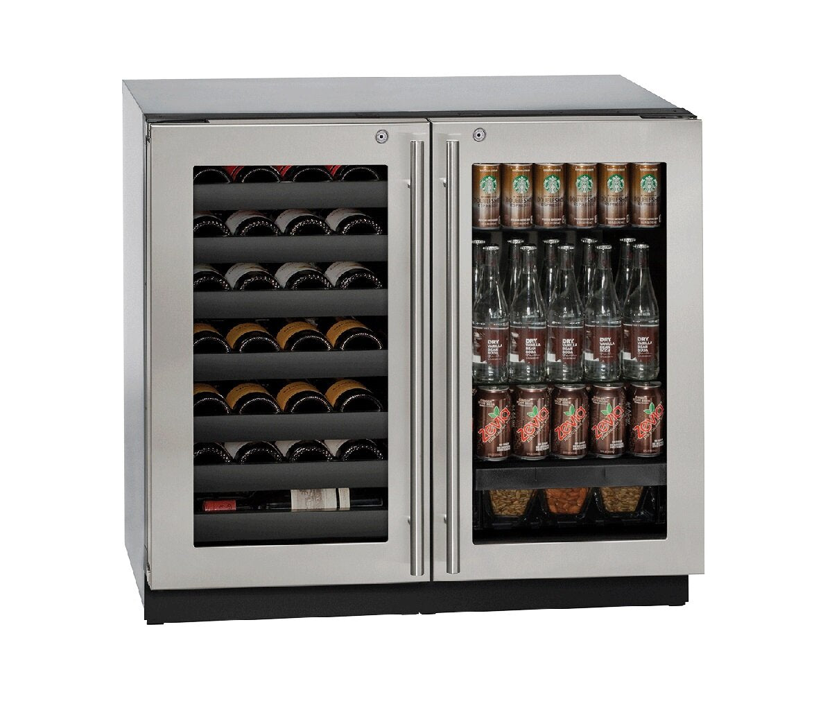 U-Line 31 Bottle and Can Dual Zone Built-In Wine & Beverage Refrigerator